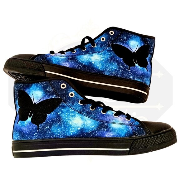 Women's Butterfly Skateboard Style High Top Sneakers. Sz: EU 41 US M/7.5… - Picture 1 of 13